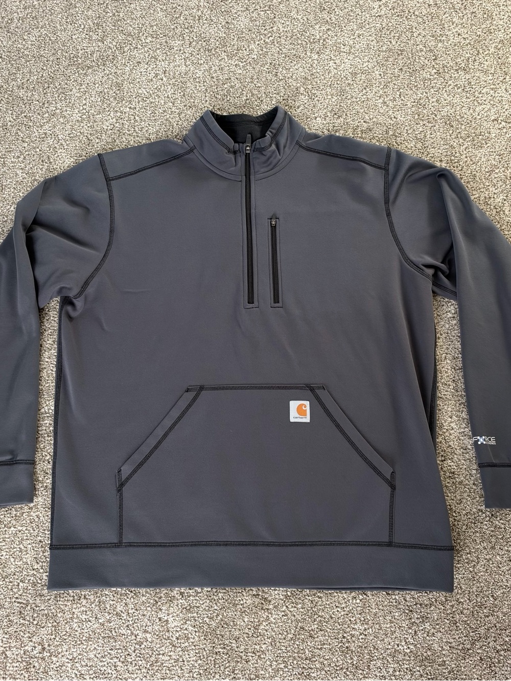 Carhartt Men’s Dark Gray Lightweight Zip-Neck Work Pullover